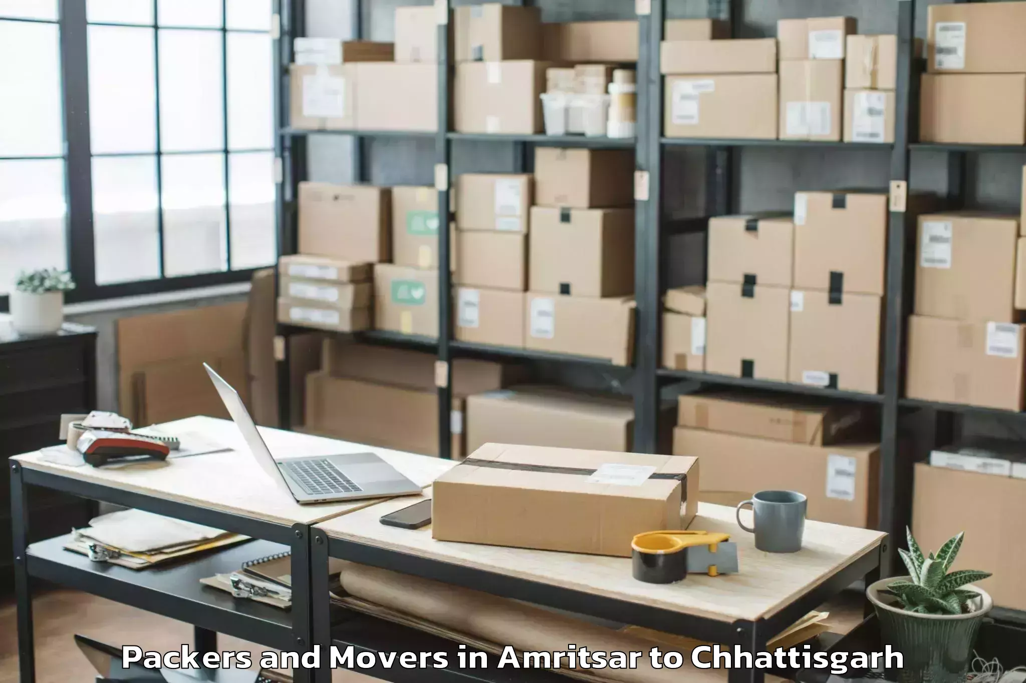 Reliable Amritsar to Malkharoda Packers And Movers